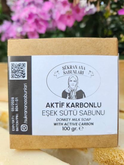 Aktif Karbonlu Eşek Sütü Sabunu – El Yapımı Doğal Sabun (100 gr)