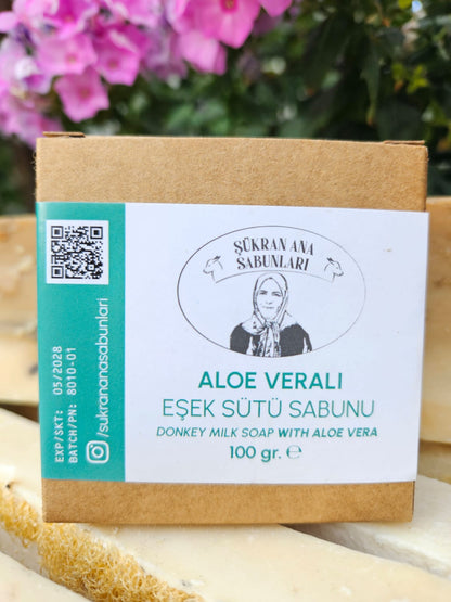 Aloe Veralı Eşek Sütü Sabunu – El Yapımı Doğal Sabun (100 gr)